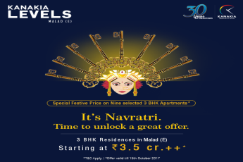 This Navratri Kanakia Group offers Special festive price for 3 BHK apartments at Kanakia Levels, Malad E. Mumbai